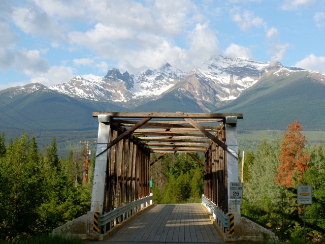 Old bridge crossing the Fraser river