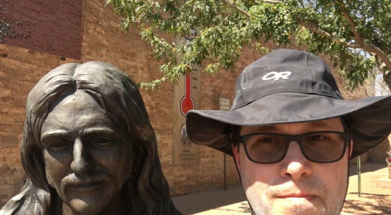 Standing on the corner in Winslow Arizona.