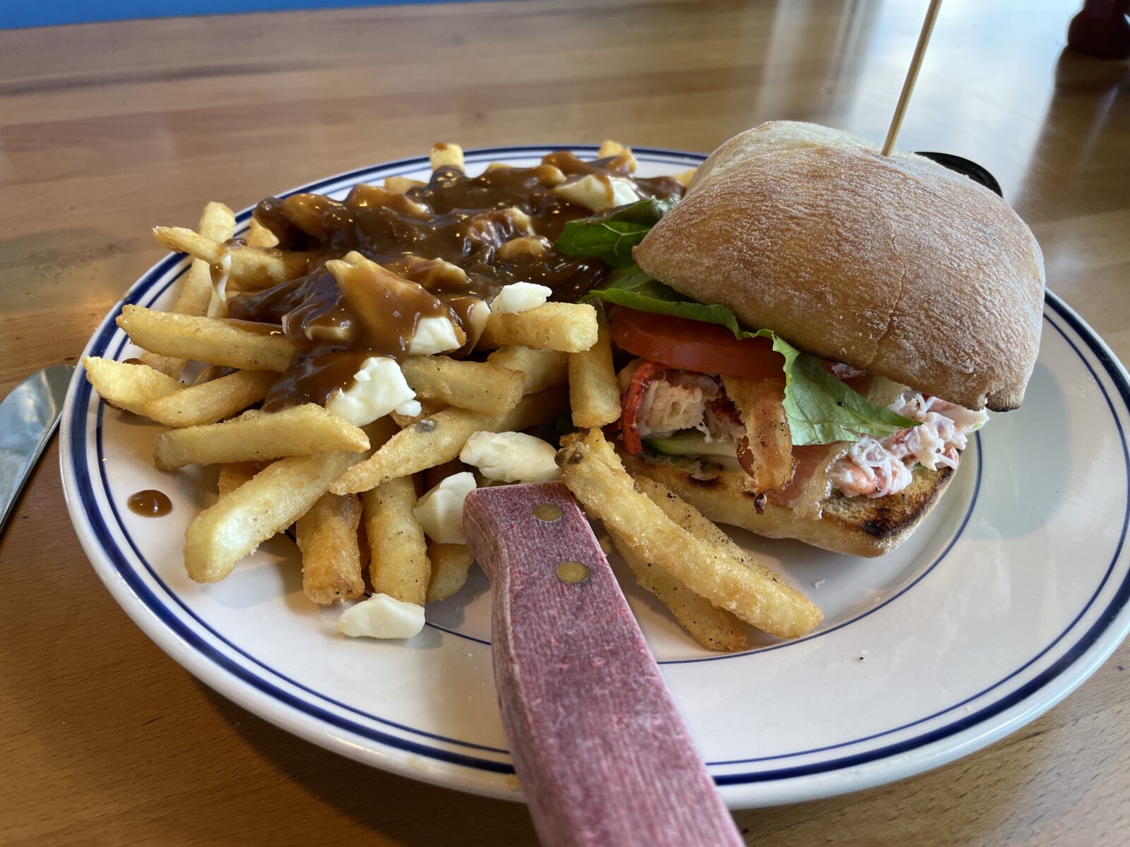 Lobster Club Sandwich and Poutine